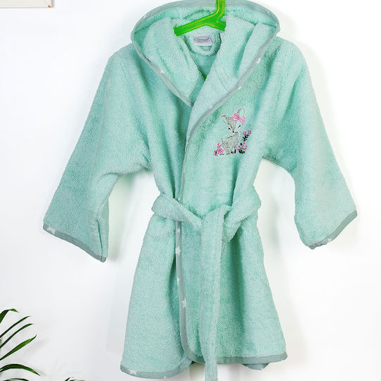 Dimcol Baby Bademantel mit Kapuzen Deer Mint