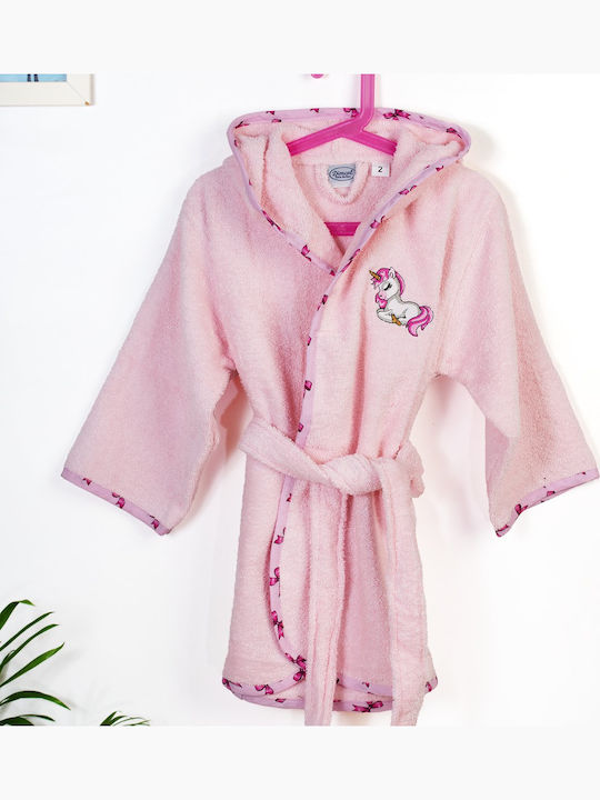 Dimcol Baby Hooded Towel Unicorn Pink