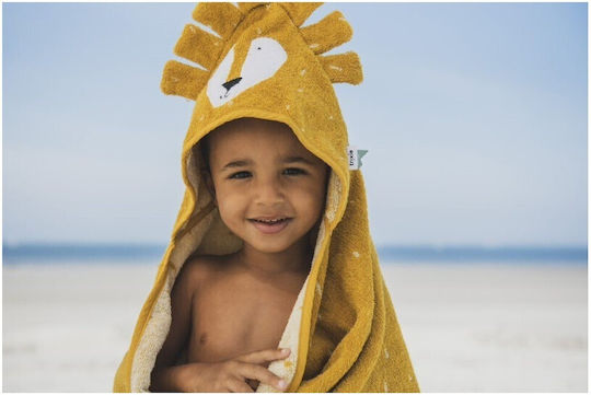 Trixie Baby Bath Towel Hooded Mr Lion Yellow 75x75cm