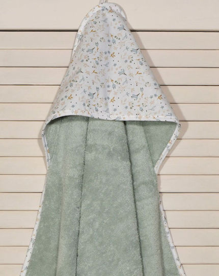 Baby Oliver Baby Hooded Bath Towel Mint Green 75x75cm