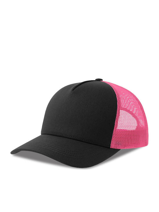 Atlantis S-rapper Cotton Five-Panel Hat Trucker Mesh Organic & Recycled Cotton Fuchsia Black