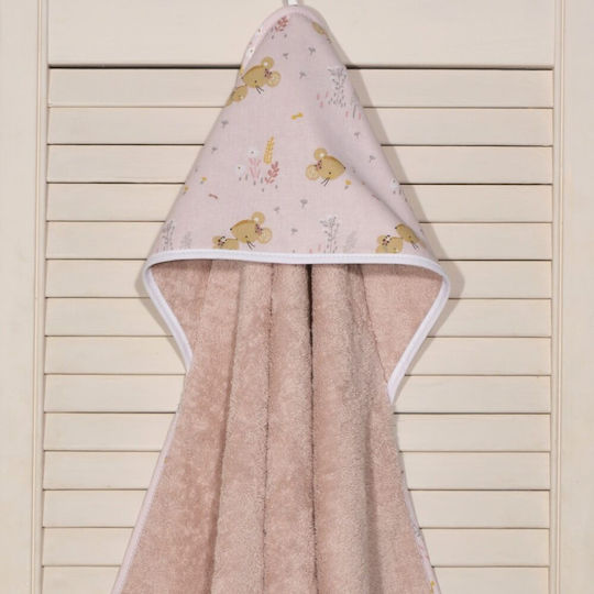 Baby Oliver Βρεφική Κάπα-Μπουρνούζι με Κουκούλα 75x75εκ.