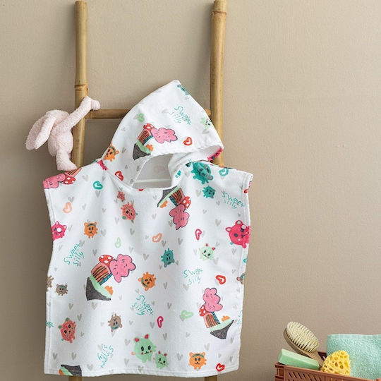 Palamaiki Baby Hooded Poncho Towel Multicolour 60x120cm