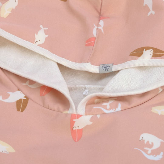 Laessig Детско Пончо-Худи Dolphin Peach 60x60см