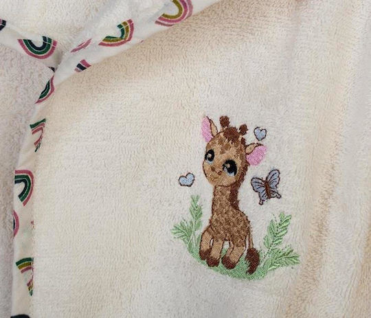 Dimcol Детски Халат Худи Giraffe Екрю-Многоцветен
