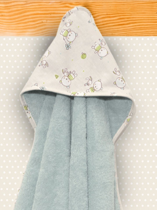 Baby Oliver Βρεφική Κάπα-Μπουρνούζι με Κουκούλα 75x75εκ.