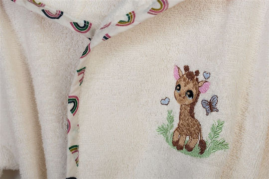 Dimcol Детски Халат Худи Giraffe Екрю-Многоцветен