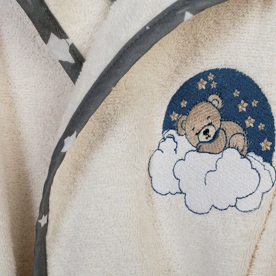 Dimcol Kinderbademantel Bear Ecru Mit Kapuze