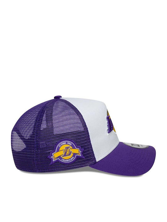 New Era Adult NBA Side Patch Los Angeles Lakers Trucker Cap White Purple 60667463 New Era