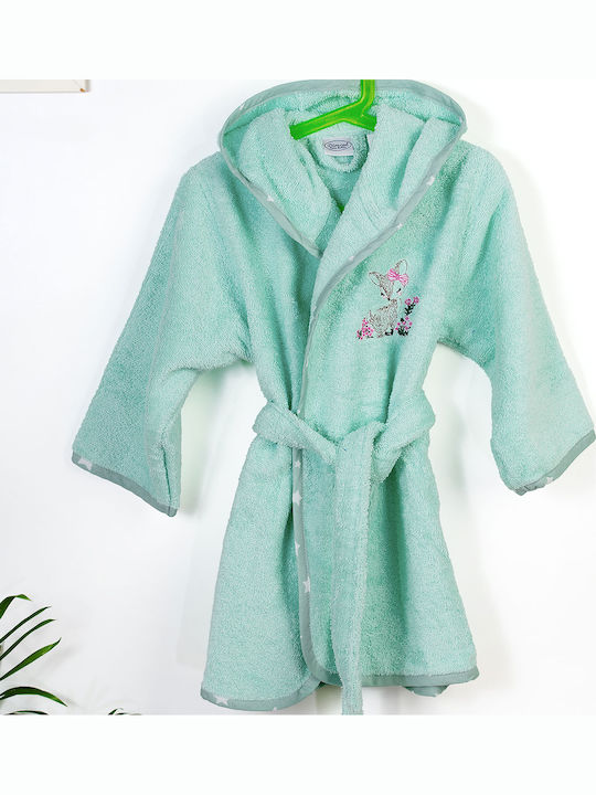 Dimcol Kids Bathrobe Deer Green with Hood