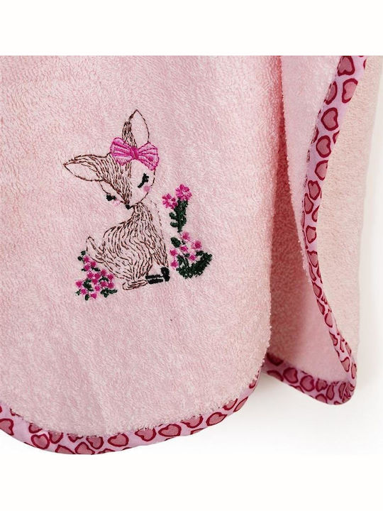 Dimcol Baby-Badetuch Mit Kapuze Deer Rosa 75x85cm