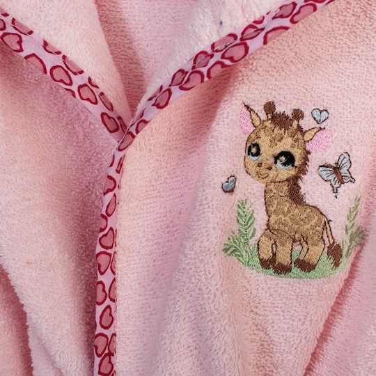 Dimcol Детски Халат Худи Giraffe Розов