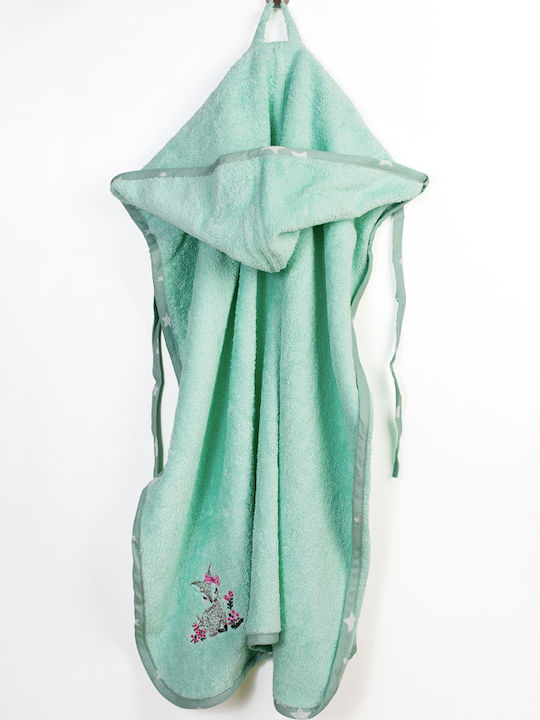 Dimcol Baby Hooded Towel Deer Mint 75x85cm