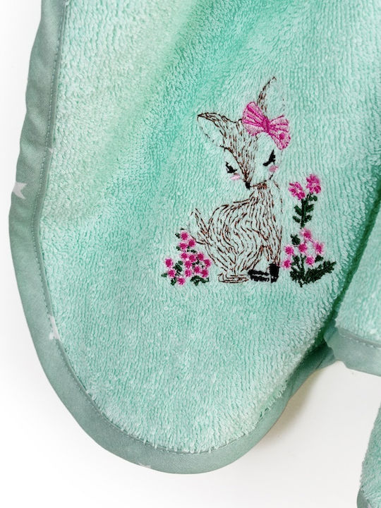 Dimcol Baby Hooded Towel Deer Mint 75x85cm