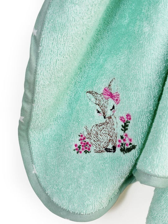 Dimcol Baby Hooded Towel Deer Mint 75x85cm