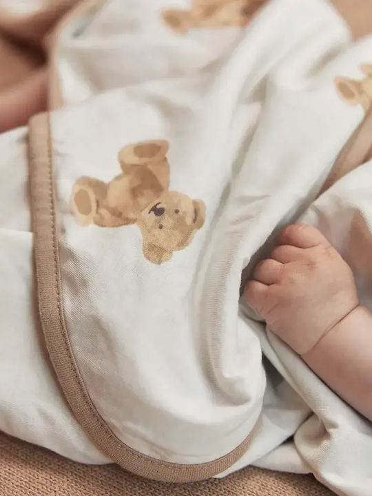 Jollein Βρεφική Κάπα-Μπουρνούζι με Κουκούλα Teddy Bear 75x75εκ.