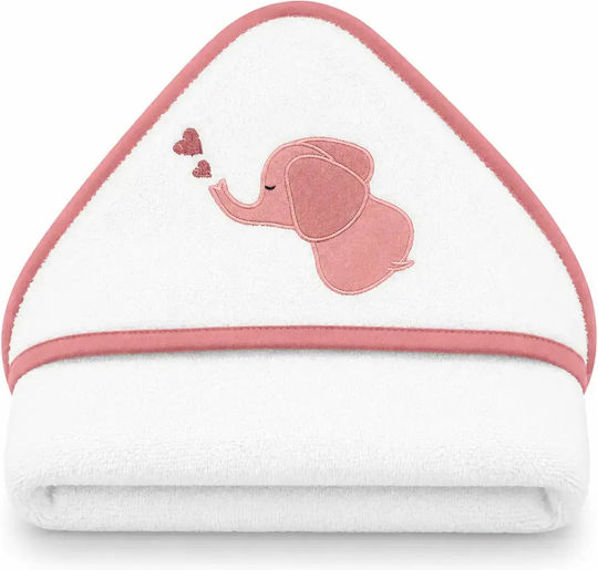 Baby Star Baby Hooded Bath Towel White 95x95cm 9984L