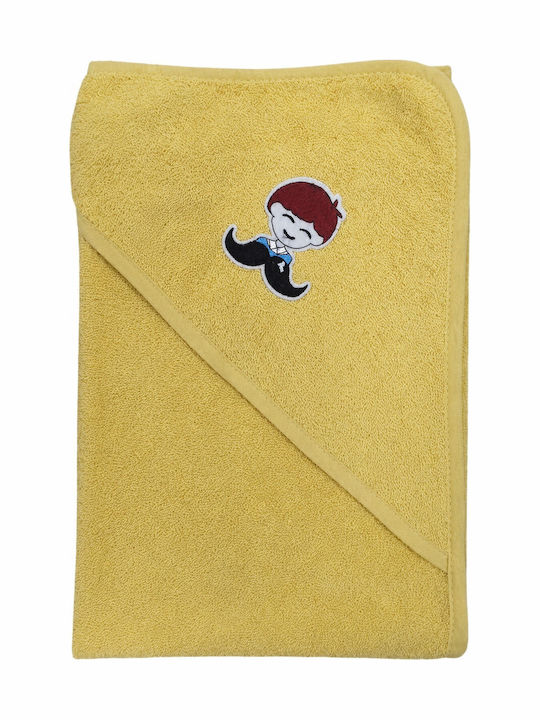 Beboulino Hooded Baby Bath Towel Its a Boy Yellow 70203530005