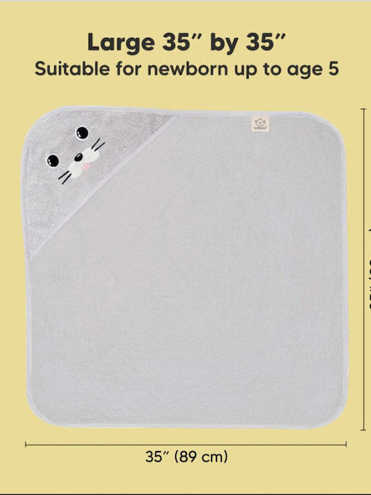 Kea Babies Hooded Baby Bath Towel Gray