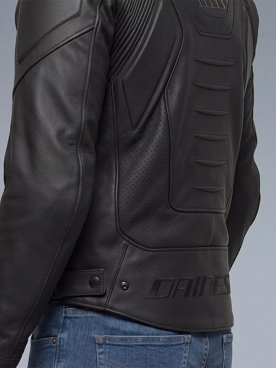Dainese Super Speed 5 Herren Leder-Reitjacke Schwarz / Schwarz / Gold