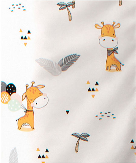 Dimcol Giraffe 599 Baby-Soßtuch Baumwolle Weiß 80x80cm