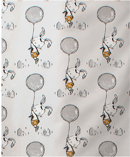 Dimcol Детски Чаршаф За Количка Памучен Floating Bunny 715 Сив 80x110см