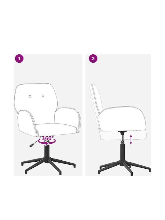 Drehbarer Besucherstuhl mit Armlehnen in Rosa Farbe 54x55x90cm