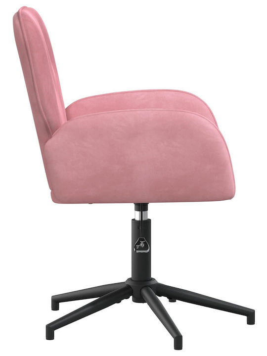 Drehbarer Besucherstuhl mit Armlehnen in Rosa Farbe 54x55x90cm