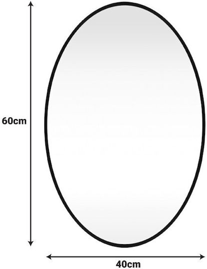 Pakketo Nelia Wandspiegel mit Schwarzem Aluminium Rahmenmaterial Durchmesser 40cm