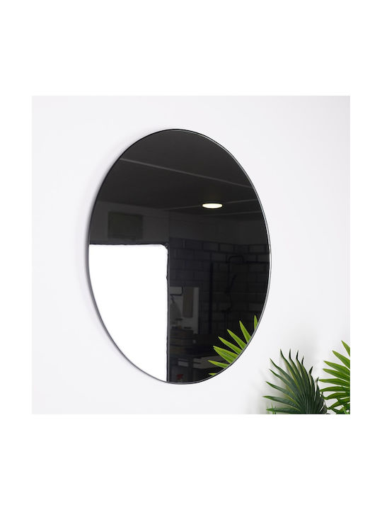 Zaros Wall Mirror with Black Frame Diameter 55cm 1pcs