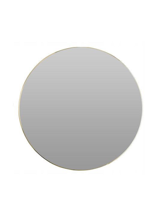 Zaros Oglindă de Perete cu Auriu Ramă din Metalic Diametru 75cm 1buc
