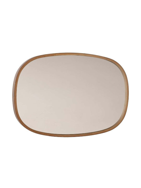 Hanah Home Cloudy Wall Mirror with Brown Wooden Frame 55x38cm