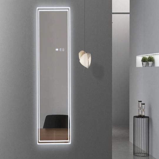 Sparke Vality Ολόσωμος Ορθογώνιος Ασημί & LED Φωτισμό 150x50cm