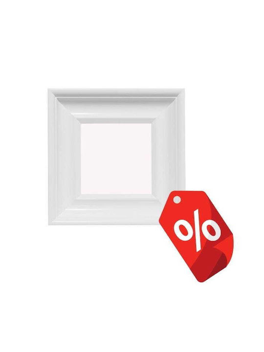BD art Wall Mirror with White Wooden Frame 35x35cm