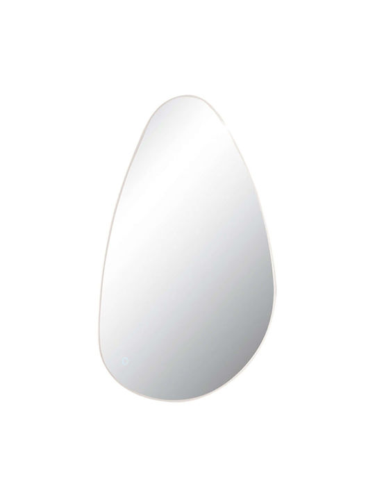Zambelis Lights Wall Mirror with White Aluminum Frame & LED Lighting 55x80cm 1pcs
