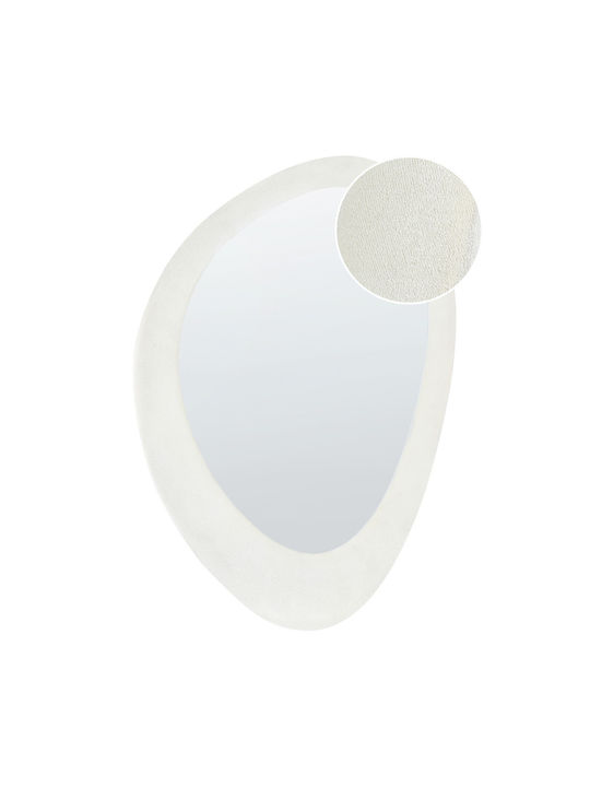 Samt-Wandspiegel 90 cm Gebrochenes Weiß Audes