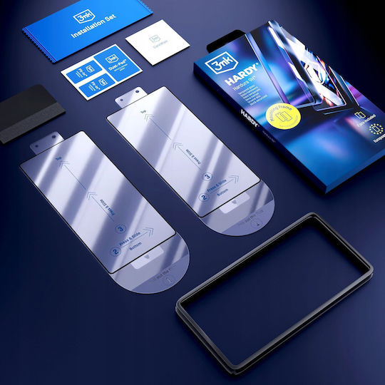 3mk Pack 2 Tempered Glass Galaxy A35 A55 Applicator Frame Black Transparent
