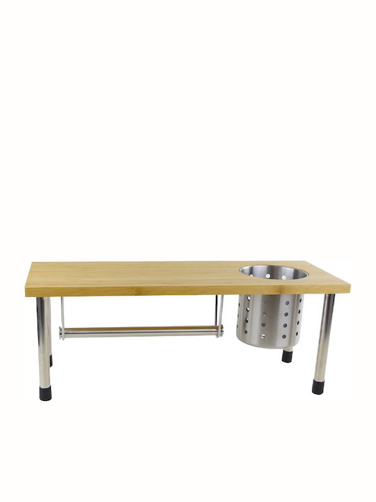 Επιτραπέζια Βάση Bamboo 55x20x20εκ. Ασημί