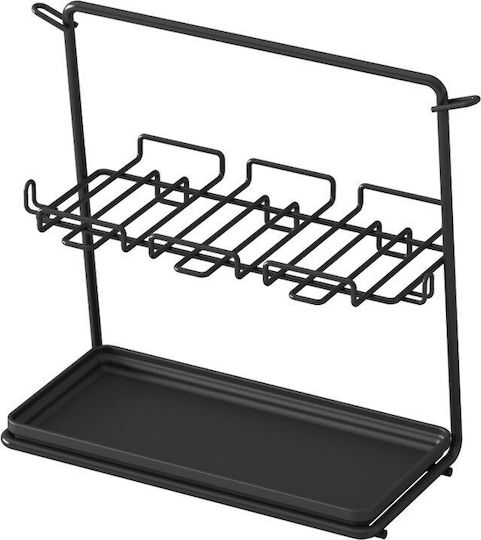 Metaltex Επιτραπέζια Βάση My Pockets Lava Μεταλλική 26x14x23εκ. Μαύρη
