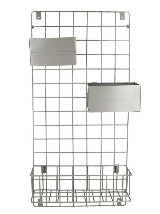 Living Wandmontiertes Metallregal 39,5x13x80cm Grau
