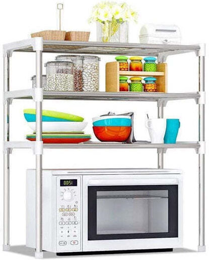 Metal Microwave Oven Stand 60x58cm Silver Metal Microwave Oven Stand 60x58cm Silver