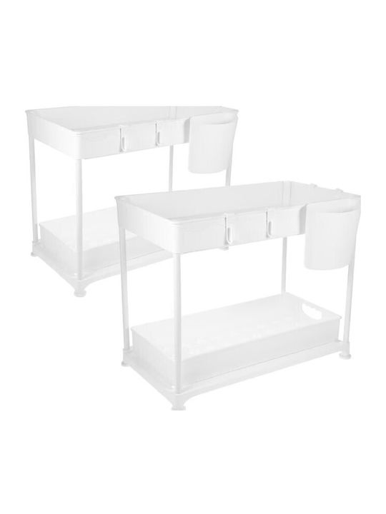 TimelessTools Plastic Cupboard Shelf 33x40x23cm 2 Pieces White