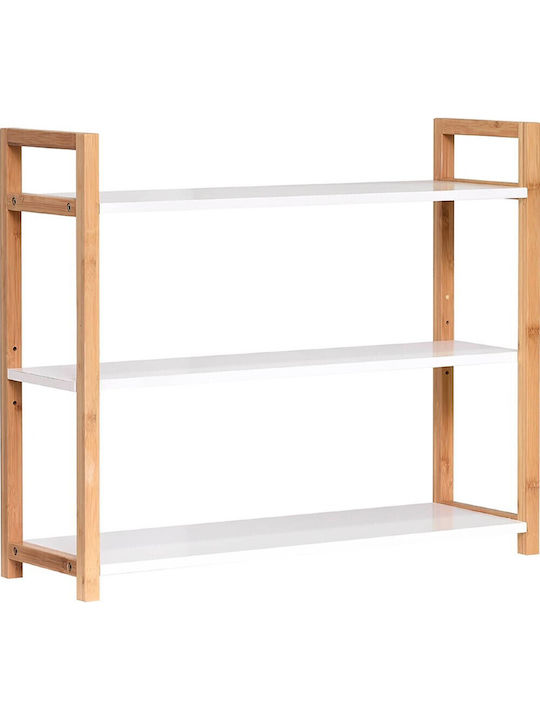 MRShome Tabletop Base Bamboo 64x20x53cm White