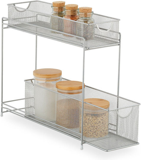 Relaxdays Metallisches Schrankregal 46cm Grau Relaxdays Metallisches Schrankregal 46cm Grau