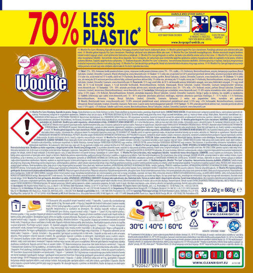 Woolite Mix Colors Waschmittel für Wolle & Farbige Kleidung (33 Kapseln)