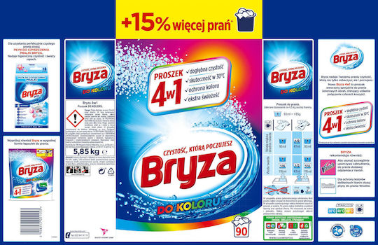 Bryza Detergent Powder for Coloreds Clothes 5.85kg (90 Measuring Cups)