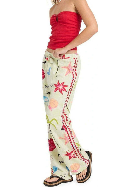 Women's Pantaloons with Rubber Band in Relaxed Fit Sunny Lime