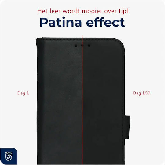 Husă OnePlus Nord 6 Rosso Deluxe din piele portofel negru 8719246588822