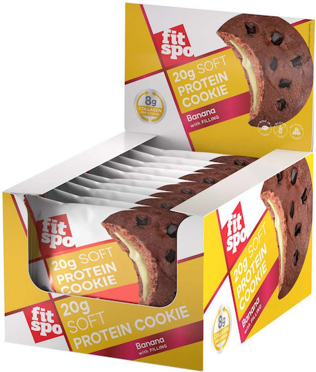Fit Spo Biscuiți Proteine Ovăz Soft Protein Cookie Cu chipsuri și umplutură ciocolată triplă Fără Zahăr 10buc 70gr