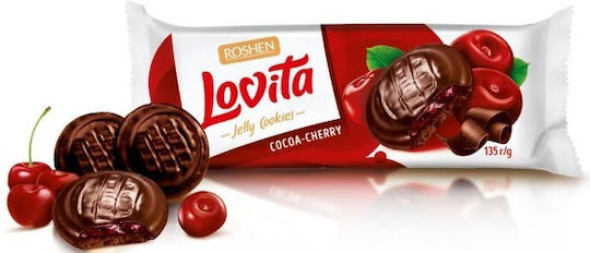 Roshen Lovita Jelly Cookies Cocoa 135g Cherry 1-55523